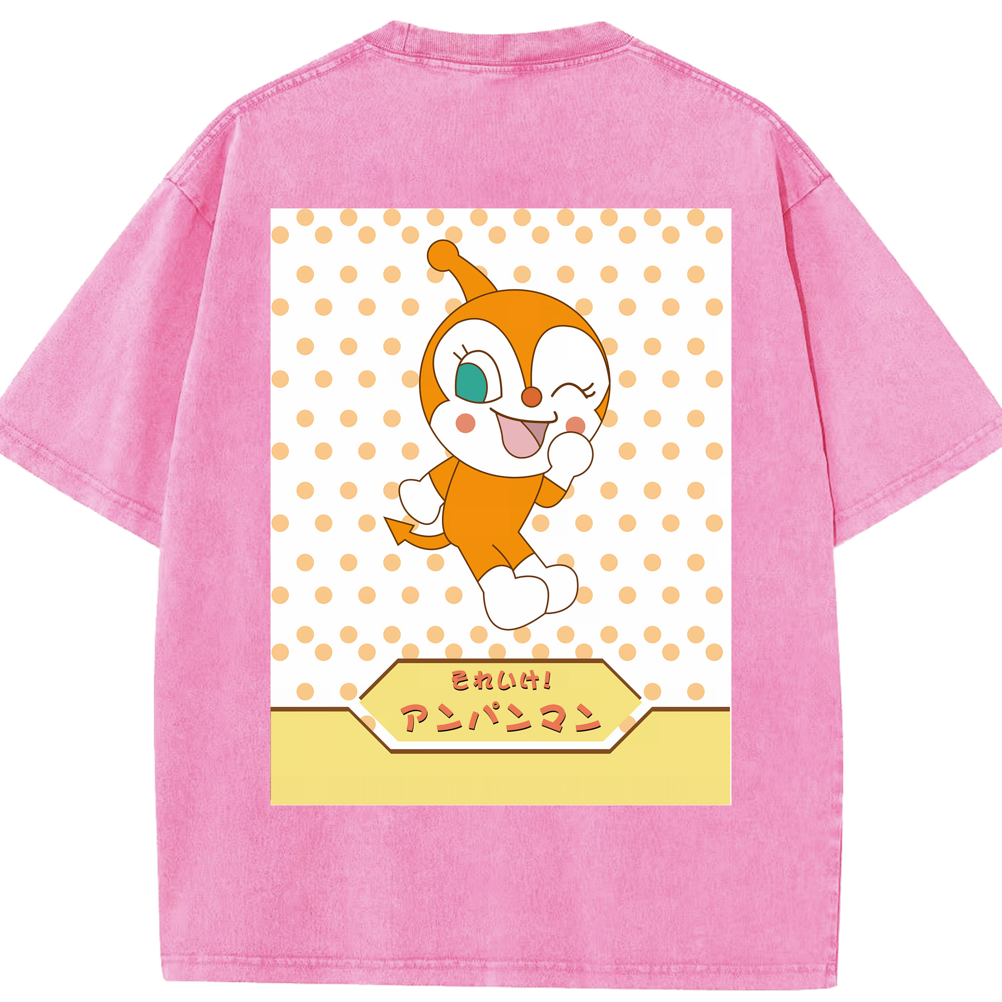 （画像用） アンパンマン Anpanman 綿100% ヴィンテージ風 半袖Tシャツ（背面プリント）